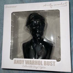 Kidrobot ANDY WARHOL 12" Vinyl Art Bust Sculpture BLACK Version - LE 200! RARE!